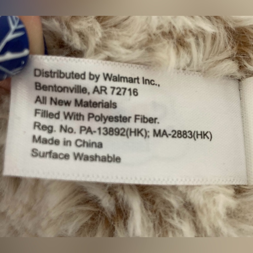 Spark Create Imagine 13” Teddy Bear Plush Cream Oatmeal Ribbed Feet Walmart. - Picture 9 of 11